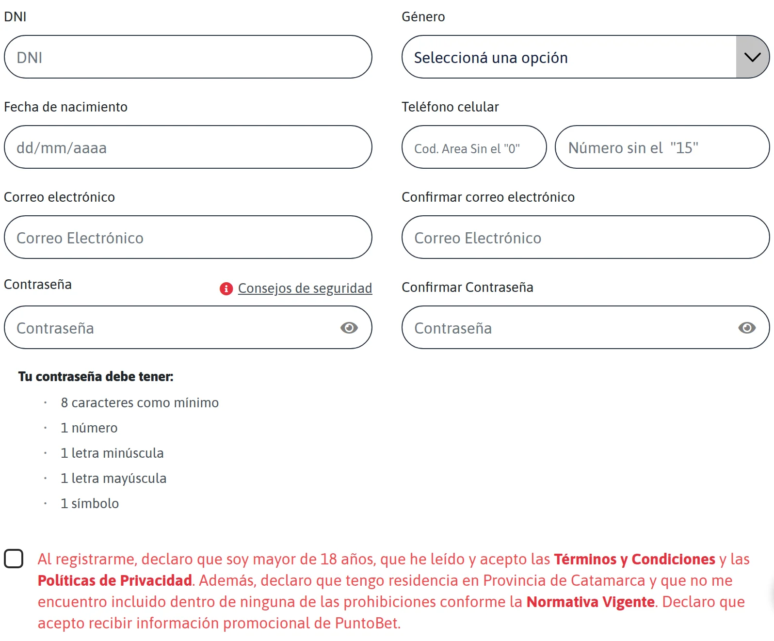 Registro de punto-bet